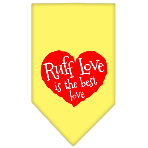 Ruff Love Screen Print Bandana Yellow Large